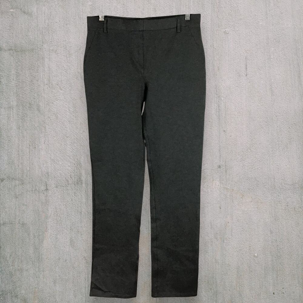 Quince Ponte Slim Pants Women Tall M Charcoal Gray Stretch Work Trousers Office